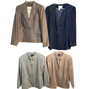 Women's Large 12 14 Blazer Suit Separate Jacket Top Wholesale Bulk Lot of 4 L